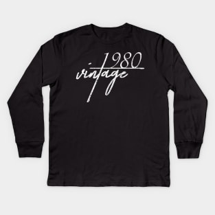 40th Birthday Gift Idea Vintage 1980 Kids Long Sleeve T-Shirt